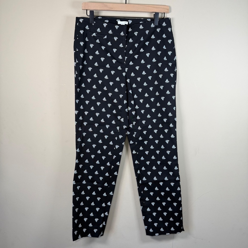 J. Jill Black Paisley Print Cotton Blend Chino Pants Size 6